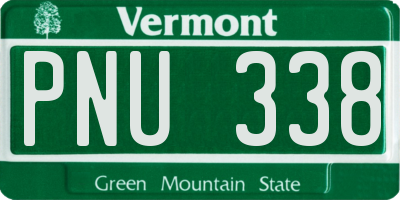 VT license plate PNU338