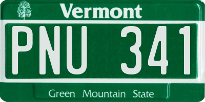 VT license plate PNU341