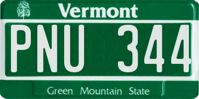 VT license plate PNU344