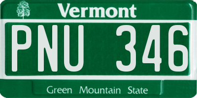 VT license plate PNU346