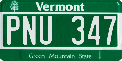 VT license plate PNU347