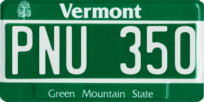 VT license plate PNU350