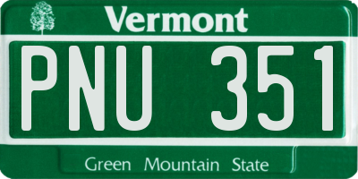 VT license plate PNU351