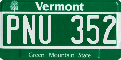 VT license plate PNU352