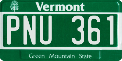 VT license plate PNU361