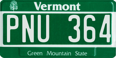 VT license plate PNU364