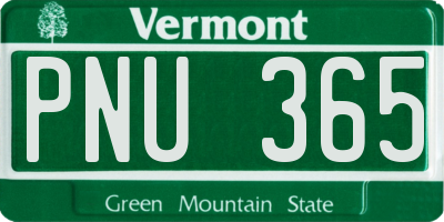 VT license plate PNU365