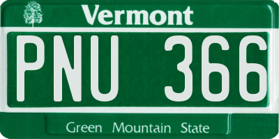 VT license plate PNU366