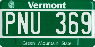 VT license plate PNU369
