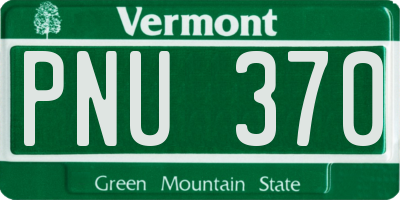 VT license plate PNU370