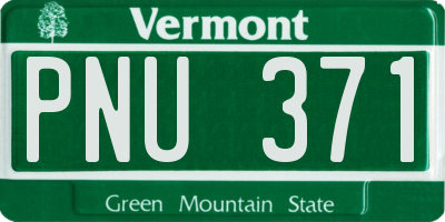 VT license plate PNU371