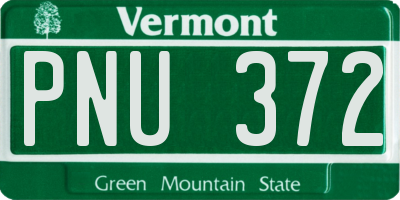 VT license plate PNU372