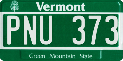 VT license plate PNU373
