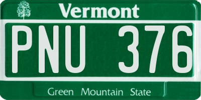 VT license plate PNU376