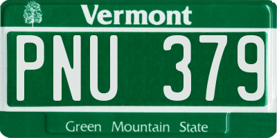 VT license plate PNU379