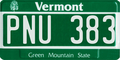 VT license plate PNU383
