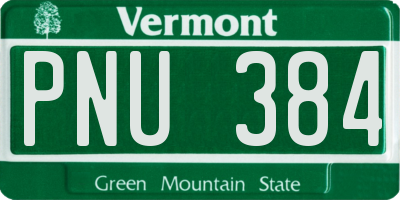 VT license plate PNU384