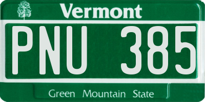 VT license plate PNU385