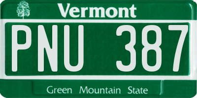 VT license plate PNU387