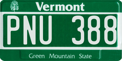 VT license plate PNU388