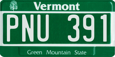 VT license plate PNU391