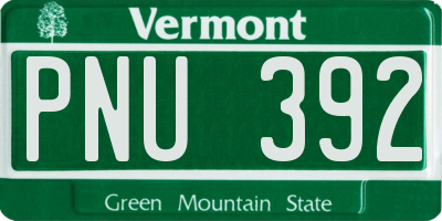VT license plate PNU392