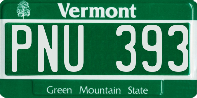 VT license plate PNU393