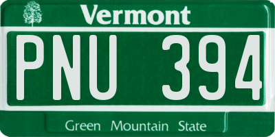 VT license plate PNU394
