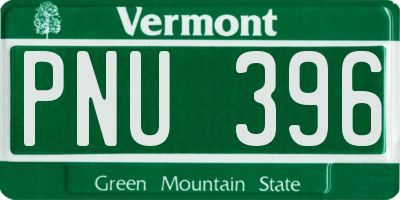 VT license plate PNU396