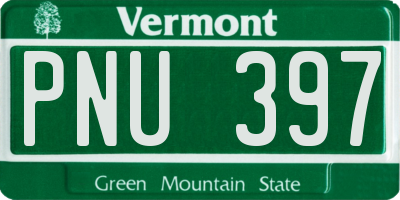 VT license plate PNU397