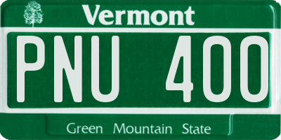VT license plate PNU400