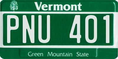 VT license plate PNU401
