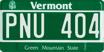 VT license plate PNU404