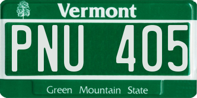 VT license plate PNU405