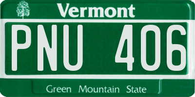 VT license plate PNU406
