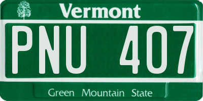 VT license plate PNU407
