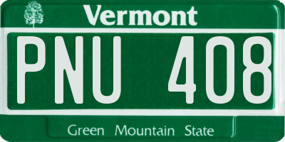 VT license plate PNU408