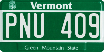 VT license plate PNU409