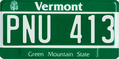 VT license plate PNU413