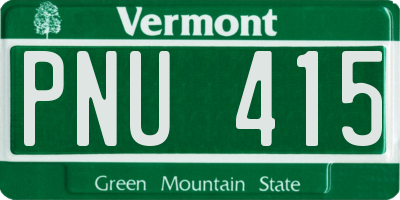 VT license plate PNU415