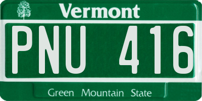 VT license plate PNU416