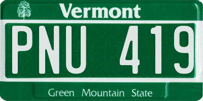 VT license plate PNU419