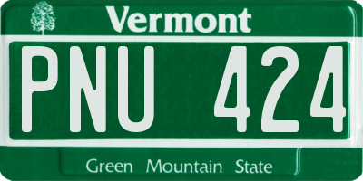 VT license plate PNU424