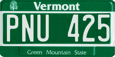VT license plate PNU425