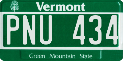 VT license plate PNU434