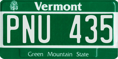 VT license plate PNU435