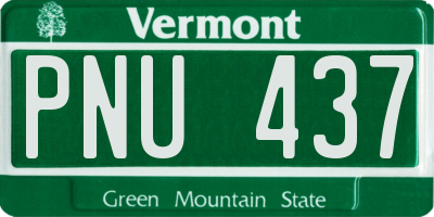 VT license plate PNU437