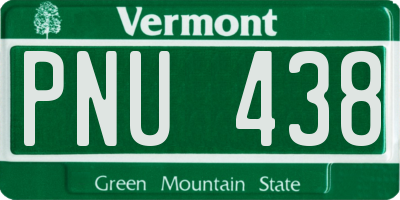 VT license plate PNU438