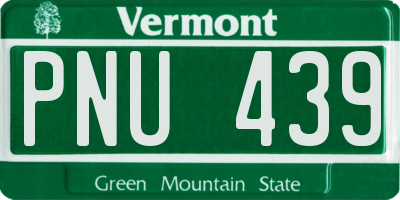 VT license plate PNU439