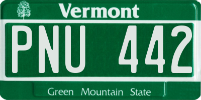 VT license plate PNU442